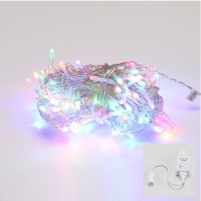 트리조명 96구 dc24v 투명선 4색 rgby 정류기포함 줄조명 크리스마스조명 트리전구