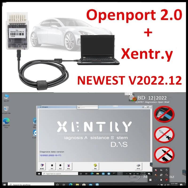UnKnown [해외] 자동차 스캐너 차량 점검기 진단기 최신 Xentry.12 진단 소프트웨어 원격 설치 Tactrix Openport 2.0 ECU 칩 튜닝 도구 OBD OB