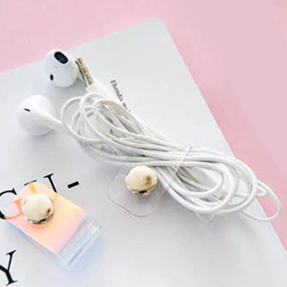 충전기선정리 이어폰케이블타이 똑딱이케이블타이4p 예쁜줄감개 이어폰줄감개 전선정리