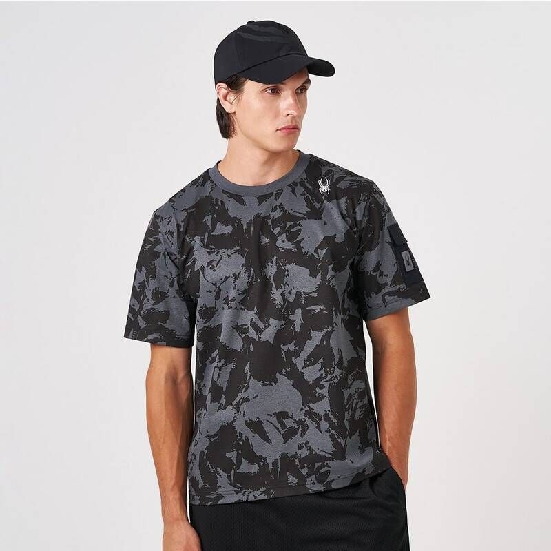 스파이더 <매장정품> SPYDER 스파이더 남성 듀오테크 패턴 그래픽 반팔 티셔츠 SPKMCNRS308MBLK 1351883