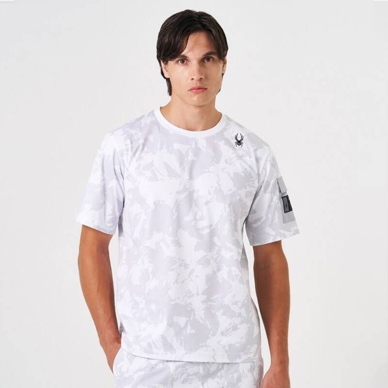 스파이더 <매장정품> SPYDER 스파이더 남성 듀오테크 패턴 그래픽 반팔 티셔츠 SPKMCNRS308MGRY 1351880