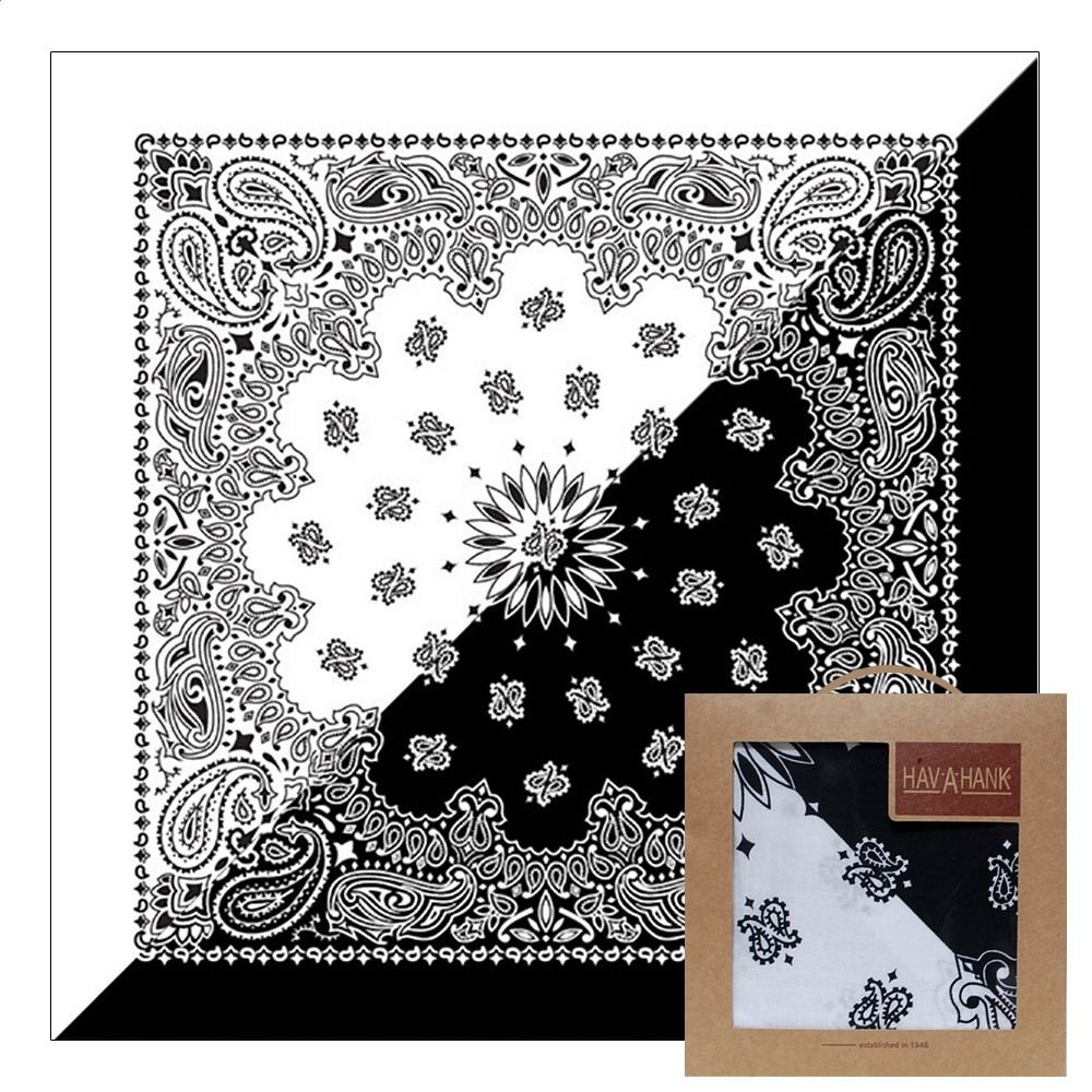 하바행크(HAV-A-HANK) [패션플러스][하바행크]하바행크 스플릿 페이슬리 [블랙화이트]