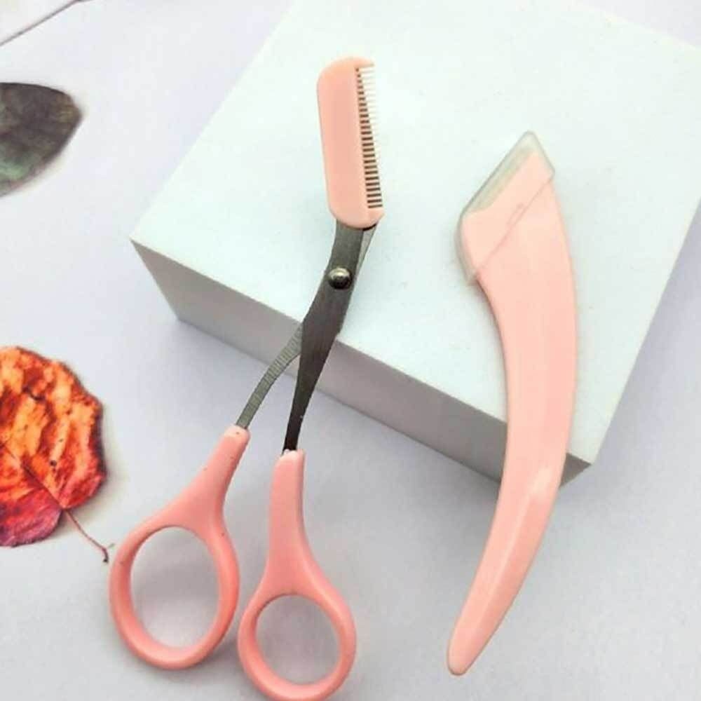 눈썹정리기 눈썹정리칼 눈썹 정리 세트 핑크 2종