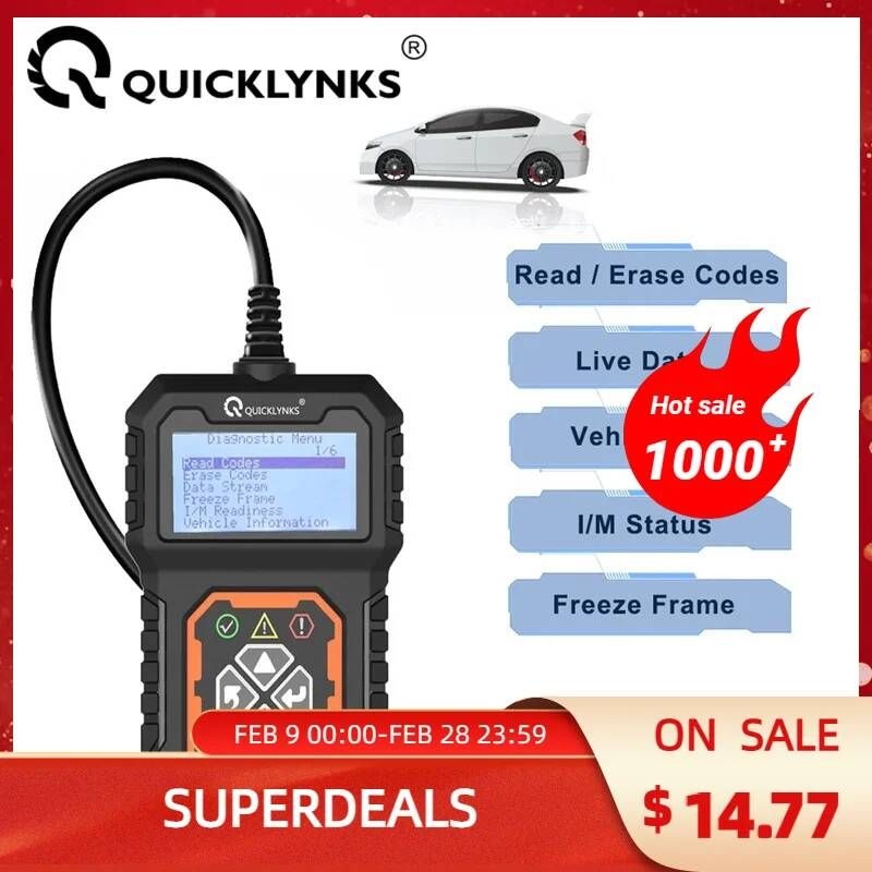 UnKnown [해외] 자동차 스캐너 차량 점검기 진단기 Quicknks T31 자동 OBD2 진단 도구 코드 리더 검사 엔진 전문