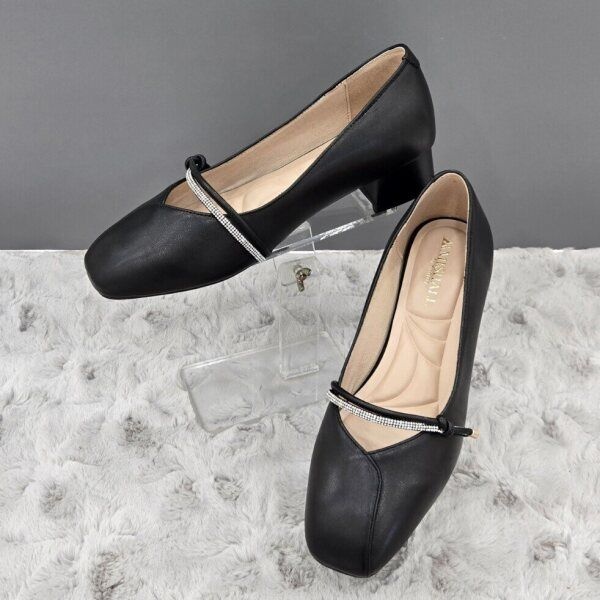 미셸 [탠디 (패플)] [탠디]보석 스트랩 펌프스 X2HF50YP27 G-BLACK 2SD_JJ