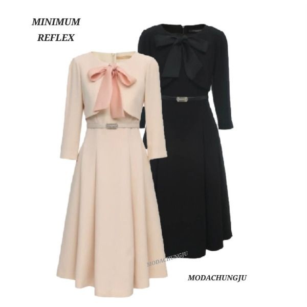 [미니멈 (패플)] [미니멈]MD 리본 플레어 원피스 MD MYCAWO7030BK_CJ