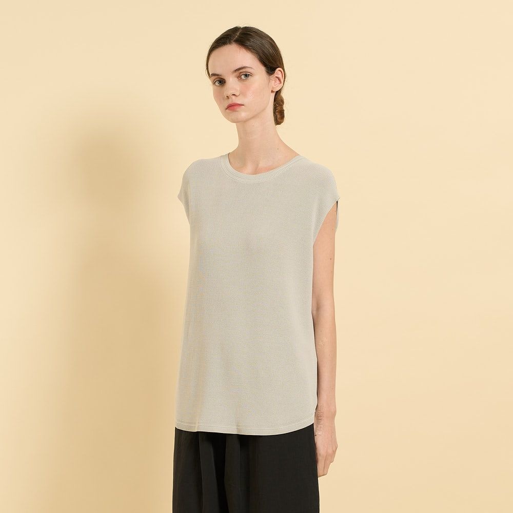 [롯데백화점] BCBG S 실켓헴라인 슬리브리스 니트(B5M5K575)