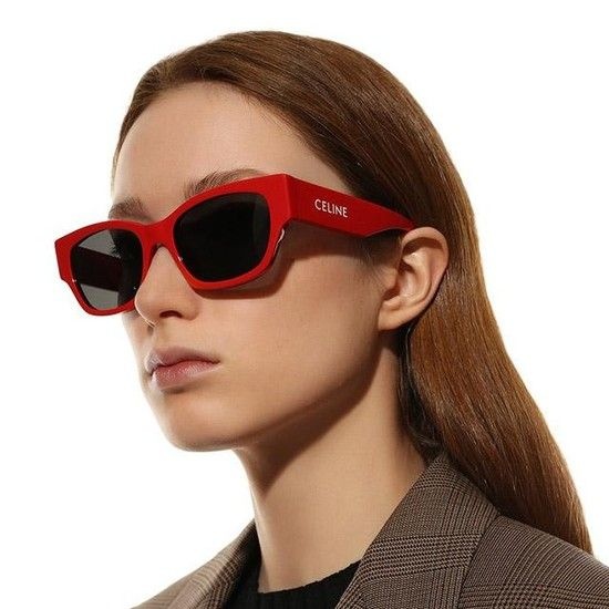 MUST IT_ 모노크롬 01 선글라스 CL40197U 66A 명품 패션 사각 뿔테 비비드 레드