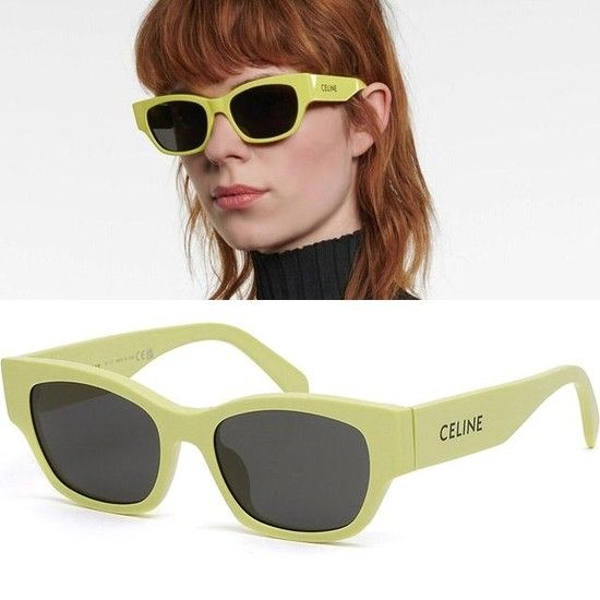 상품상세참조 MUST IT_ 모노크롬 01 선글라스 CL40197U 93A 네온 라임 그린 스퀘어 뿔테 명품 패션