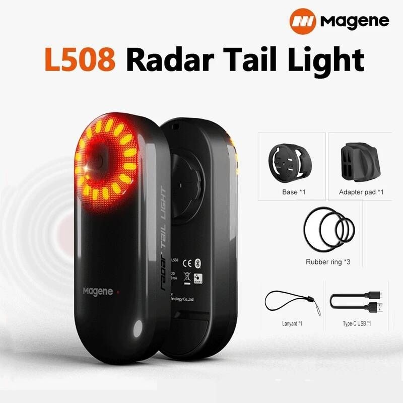 [해외] 자전거 라이트 전조등 후미등 램프 후레쉬 Magene L508 레이더 브레이크 감지 새들 시트 포스트 Ebike 방수 LED 충전 사