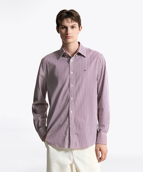 TOMMY HILFIGER <매장정품> TOMMY HILFIGER 타미힐피거 [Asian regular fit] 포플린 스트라이프 셔츠 (T12F6WSH011MT20EV) T12F6WSH011MT20EV 1273532