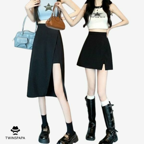 교보문고 (현대Hmall) 트윈스파파 언밸런스 여성 치마 바지 P0000TYS 블랙 숏/롱