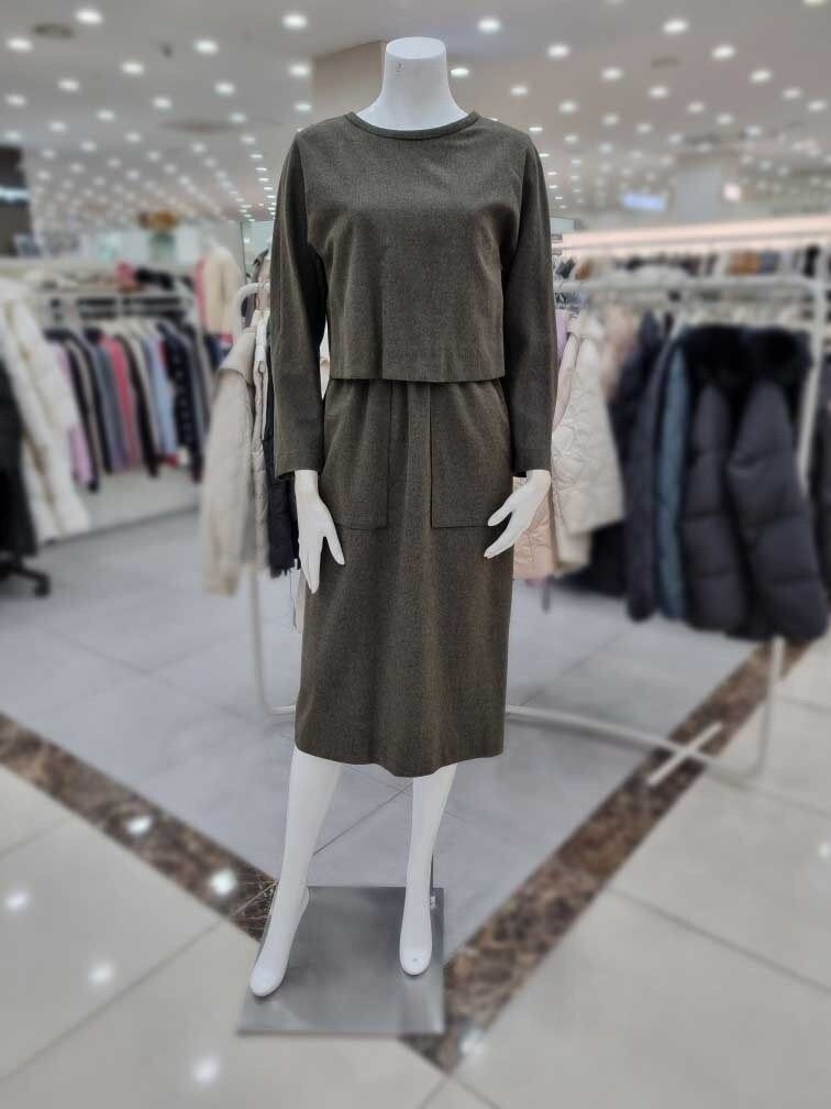 백 슬릿 레이어드 울 원피스 IMBA0OP10970DJ