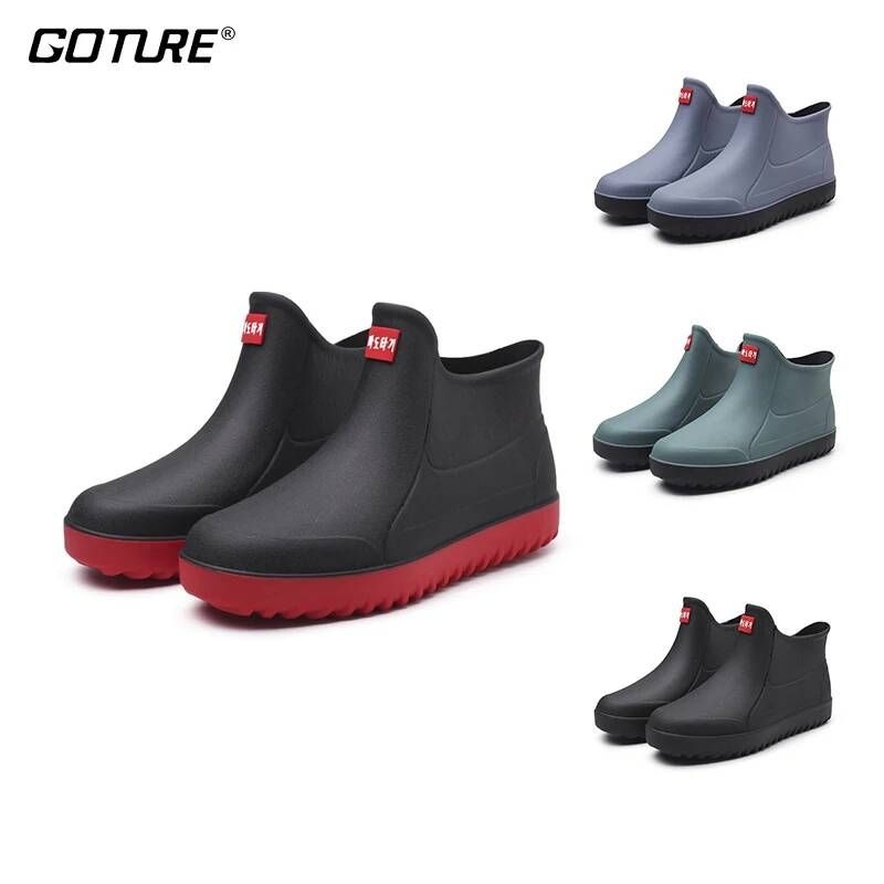 UnKnown [해외] 낚시신발 Gotre 남녀공용 야외 인기 낚시 레인 부츠 내구성 방수 미끄럼 방지 고무 워터 슈즈