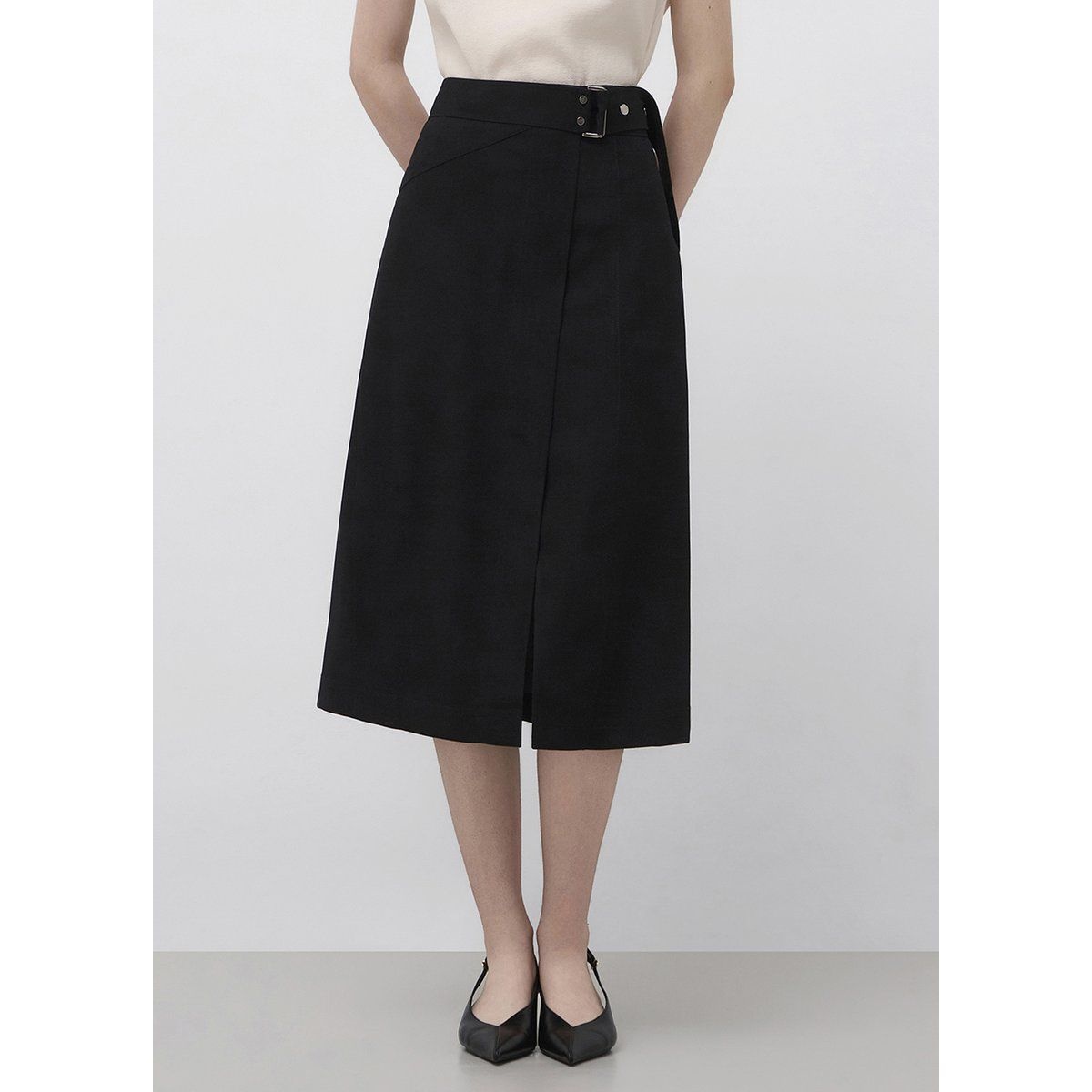 잇미샤 <매장정품> it MICHAA 잇미샤 벨티드 슬릿 스커트 ITQ4WSK960 1331990