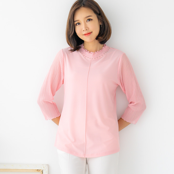 티엔피인터내셔날㈜ 마담4060 [마담4060] 엄마옷  러블리플리츠 엄마옷브랜드 블라우스-RMBL008002-