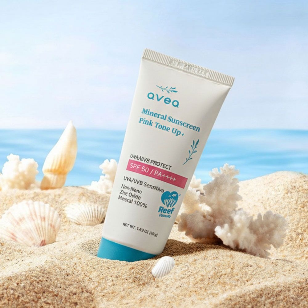 아베아 미네랄 선스크린 핑크 톤업 플러스 50g SPF50 PA++++ 논나노 무기자차 리프프렌들리