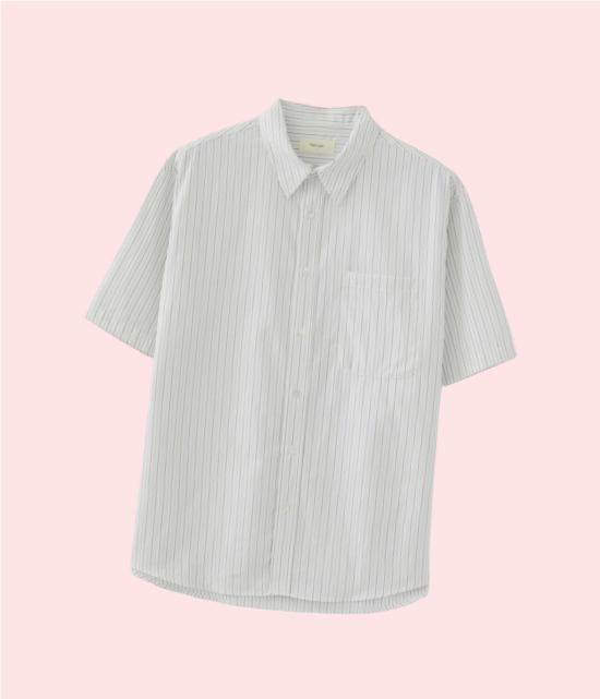 FABREGAT FABREGAT 로렌 스트라이프 하프 셔츠 블라우스 상의 (화이트) FB2502SH01WH 3887994