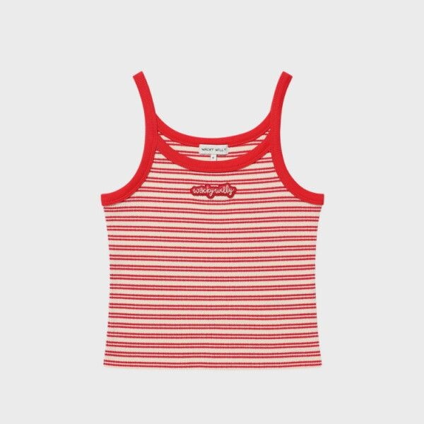 와키윌리 [와키윌리] 우먼스 스트라이프 슬리브리스 레드 WA2602ST76RD