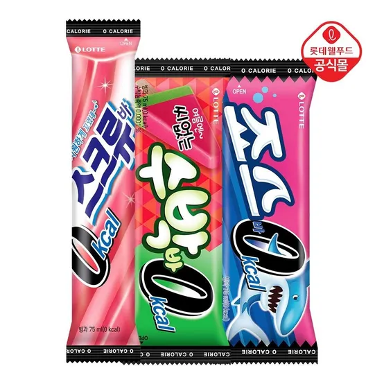 롯데 영칼로리바 아이스크림 15+15+10 총 40개 골라담기 죠스바/스크류바/수박바