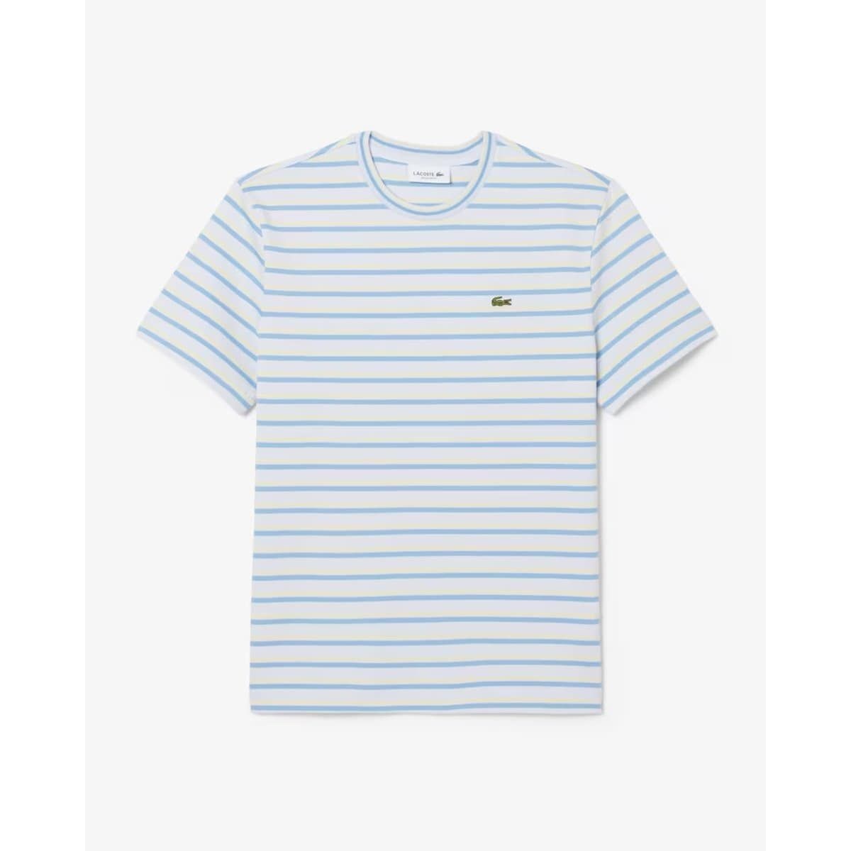 라코스테 <매장정품> 라코스테 브랜드관 26SS 여성 멀티 스트라이프 반팔 티셔츠 TF7574-56G 4BI(블루) 192294