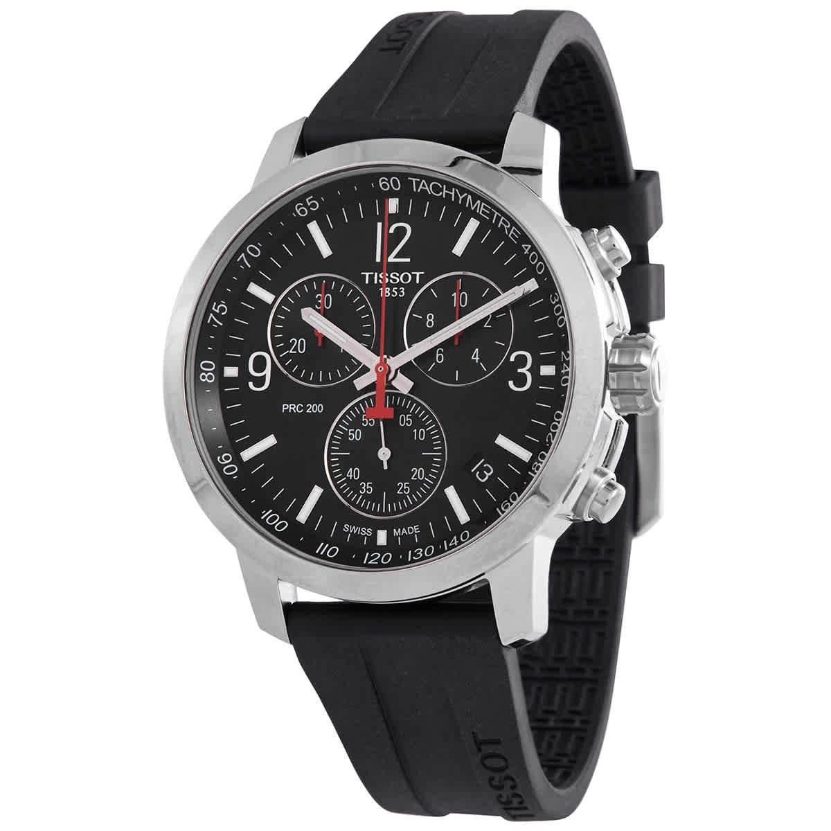 Tissot [해외] Tissot 티쏘 PRC 200 크로노그래프 쿼츠 블랙 다이얼 남성용 시계 T1144171705700 691014