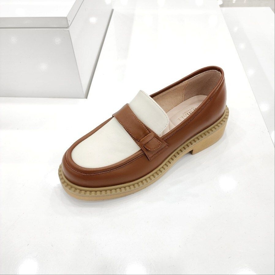 by미셸  x24213 소가죽 카멜색상 여성 로퍼 cn114CC