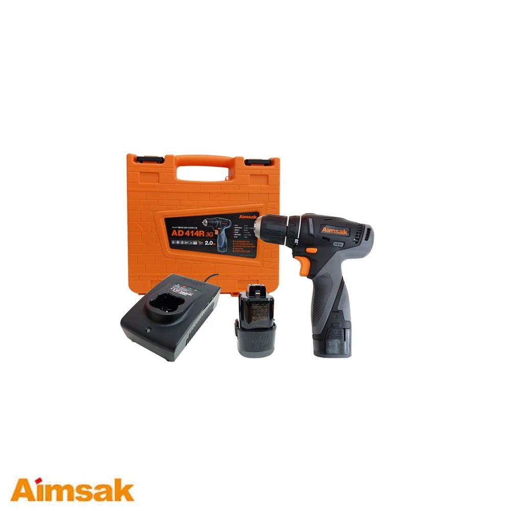 HYS & 영쿤 협력사 포유박스 아임삭 충전드릴 AD414R 3G 14.4V 2.0AH 가정용충전드릴 전동공구 무선전동드릴 전동드릴 무선드릴
