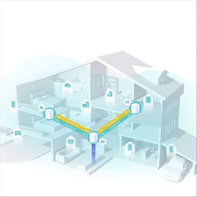 티피링크 Deco X50 3팩 60 평 Wi-Fi 6 와이파이 유무선 공유기