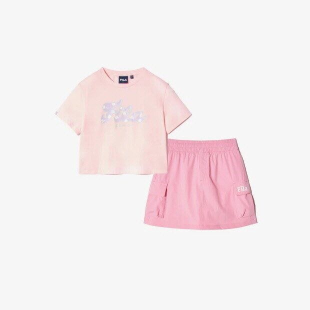 휠라 휠라 [패션플러스][휠라]M 휠라키즈트레이닝세트 KQC FK2FSH2401F-PEL Daisy 스커트 상하세트