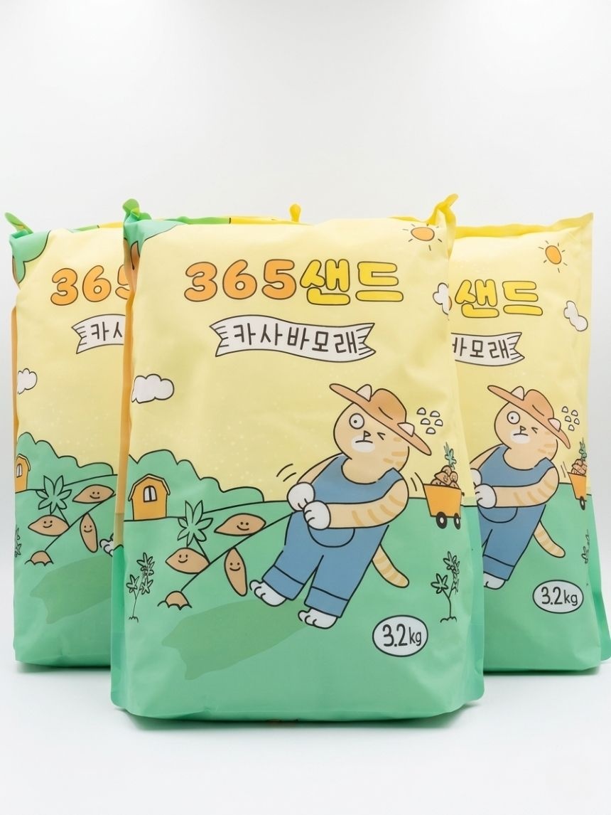 365샌드 고양이 카사바 모래 3.2kg X 3개입