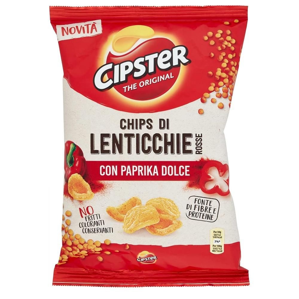[해외] Cipster 레드 렌틸칩 80g 4팩 파프리카 Red Lentil Cipster with Paprika, Iconic Shape and Crunchy Taste