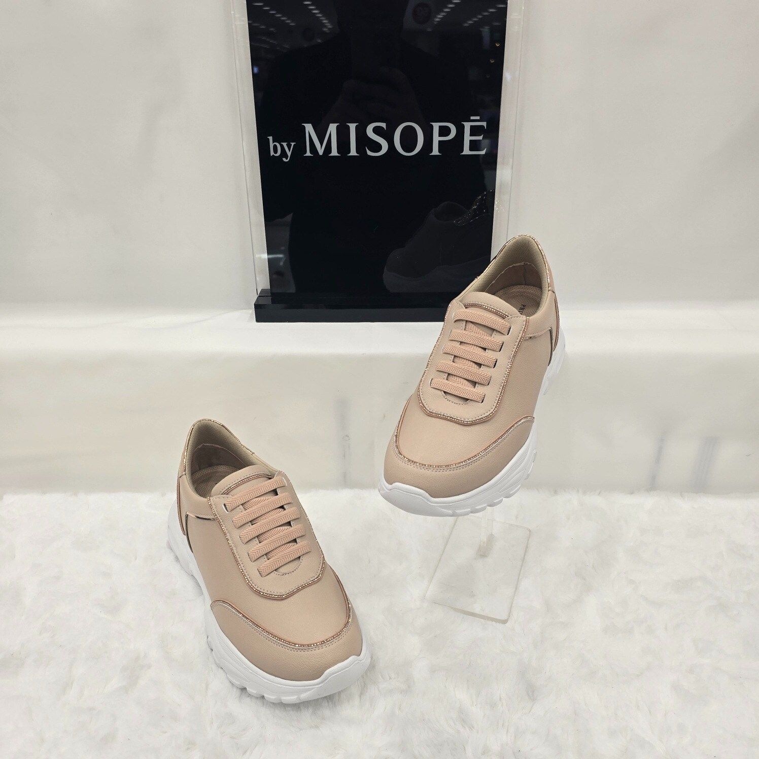 By미소페 여성 포인트 디테일 러블리 스니커즈 112HH310TG008 PINK 1JJ