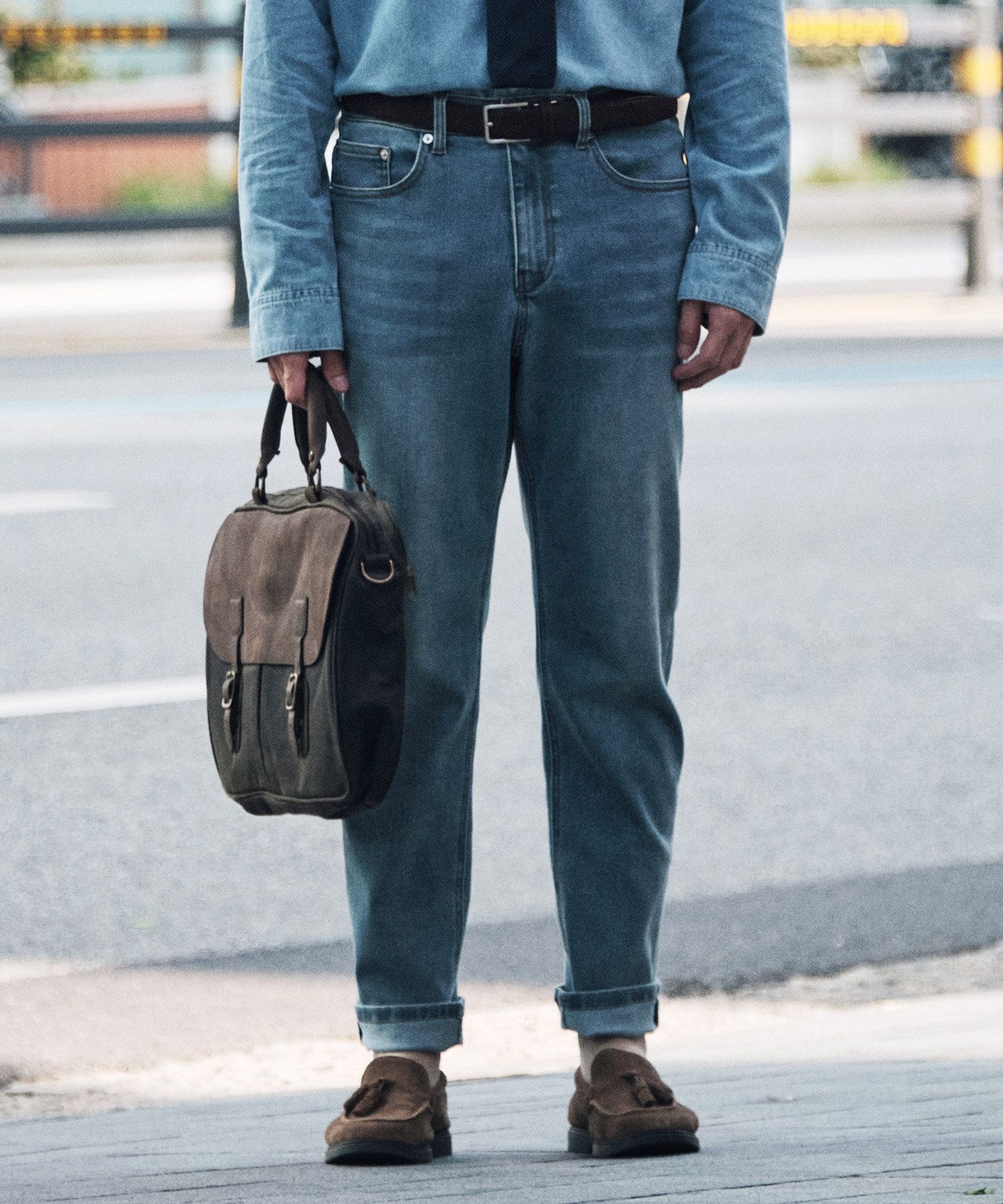 STCO STCODIEMS베이직 워싱 스트레치 데님 팬츠_블루 컴포트핏DZMQV10721B