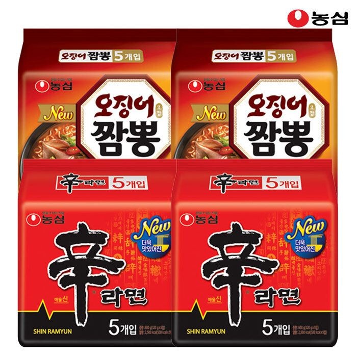 농심 봉지라면 혼합 20봉(신라면10봉+오징어짬뽕10봉)
