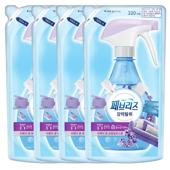 페브리즈 섬유탈취제 리필 320mlX4개 라벤더 앤 유칼리툽스향