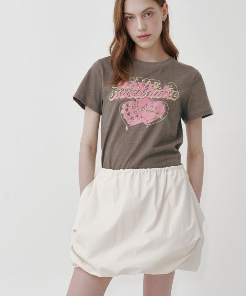 브랜드정품 솔트앤초콜릿 SALT AND CHOCOLATE HAST 스윗 초콜릿 크롭 티셔츠 브라운 4W2521005 349252