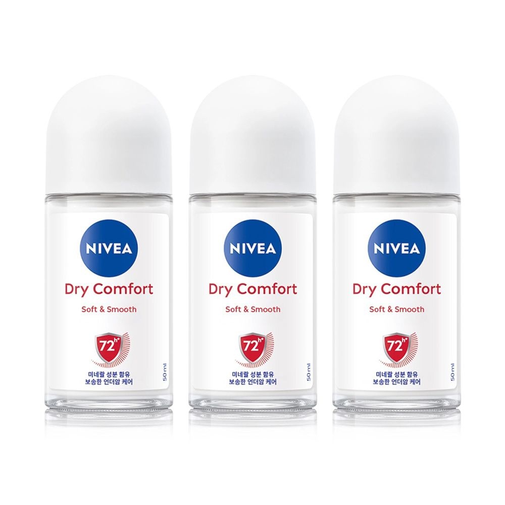 니베아 데오드란트 롤온 드라이 컴포트 50ml X 3개 임박특가 / 땀 냄새 억제 은은한 바디 향수 데오도란트