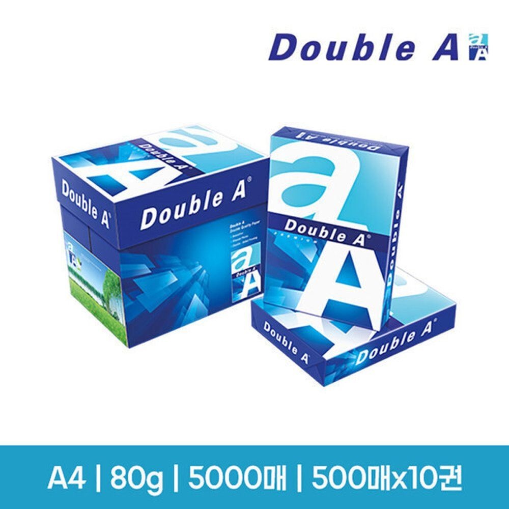 더블에이 Double-A A4용지 복사용지 80g 500매 X 5권 2BOX (5000매)