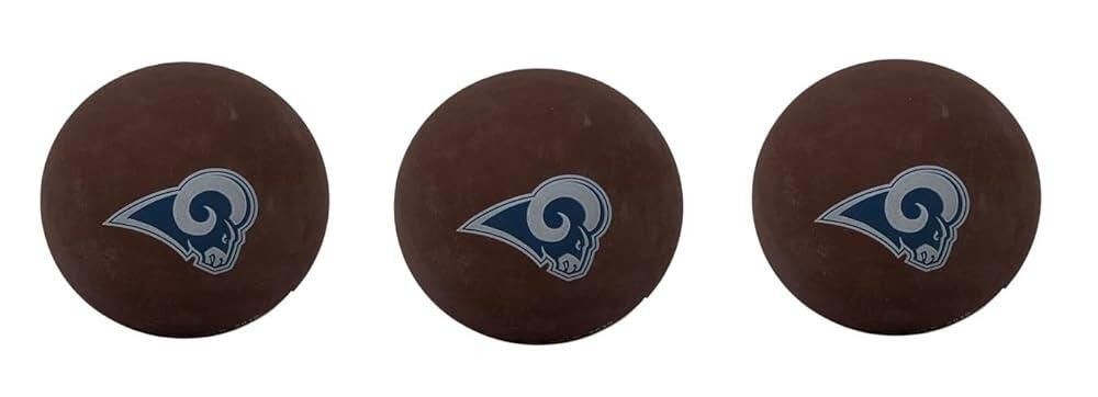 Rawlings [해외] NFL Los Angeles Rams Hi-Fly Street 고무공, 3팩, 팀 색상