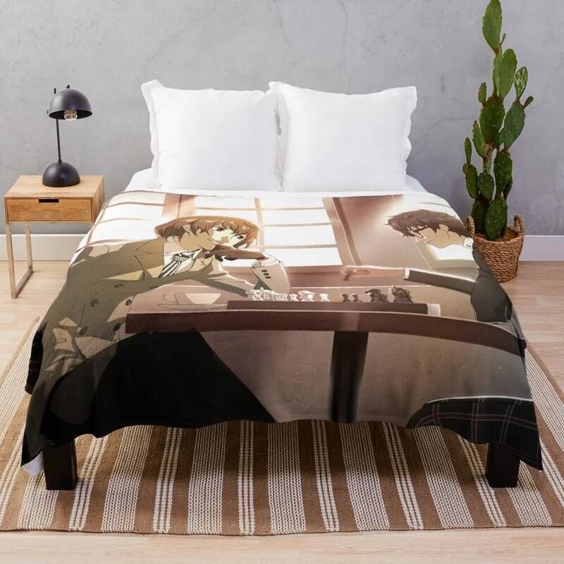 [해외] 겨울 극세사 이불 차렵 모피 밍크 담요 세트 페르소나 5 로얄 조커의 소원 아기 소파 이불용