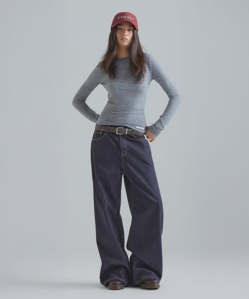 FRANTICSERVICE 매장정품 FRANTICSERVICE 파티나 워시드 레더 벨트 - 브라운