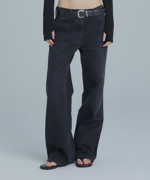 FRANTICSERVICE 매장정품 FRANTICSERVICE 루즈 스트레이트 데님 팬츠 - 블랙