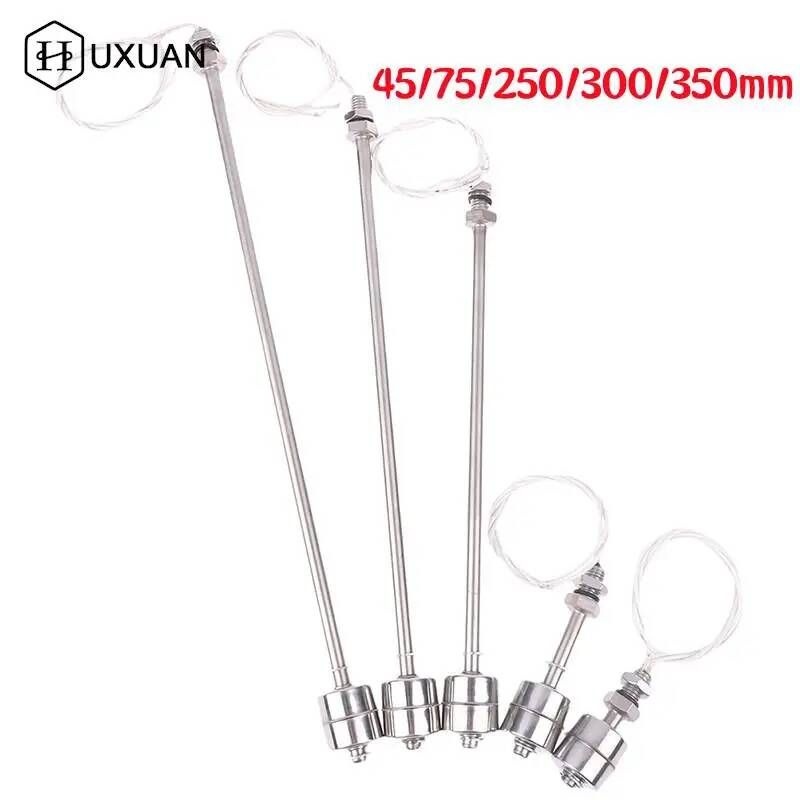 유량계 스테인레스 스틸 플로트 스위치 탱크 45/75/250/300/350mm 액체 수위 센서 더블 볼 풀 플로우