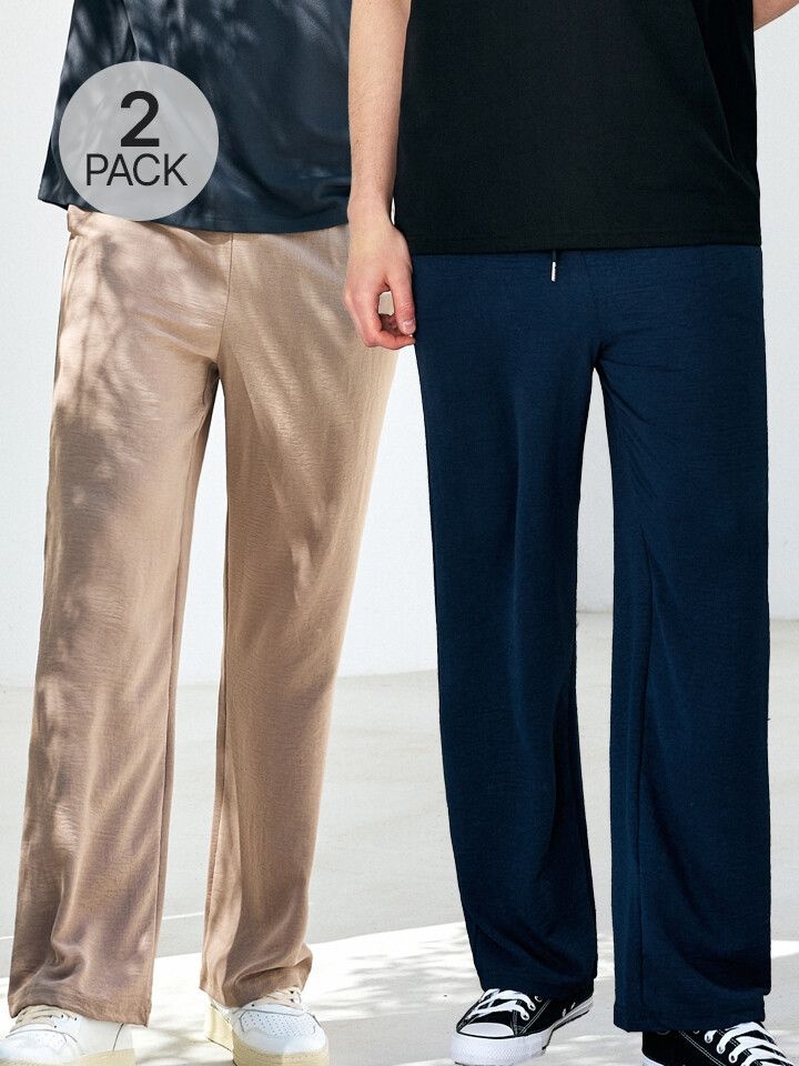 파라고나 1+1 2장세트 쿨믹스 린넨 라이크 밴딩 팬츠 M25LP102 382551 파라고나