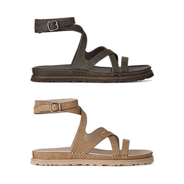 UGG 편하고 활동적인 어그 UGG (W)26SS 골든게이즈 엠보스드 앵클 랩 GoldenGaze Embossed Ankle(1666105523,1666105524) 샌들, 슬리퍼,