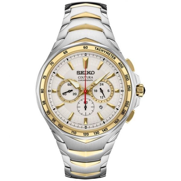 Seiko [해외] Seiko 세이코 남성용 크로노그래프 Coutura 투톤 스테인레스스틸 손목시계 46mm 547722