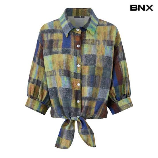 BNX BNX 비엔엑스컬러 믹스 체크 타이 리본 셔츠 BY1BL008L0 1032140