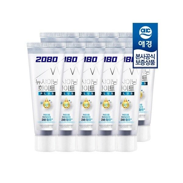 2080 뉴샤이닝 화이트플러스 치약140g x10개