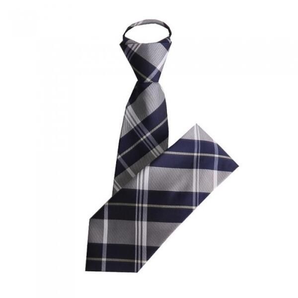 [셀러허브잡화] 체크 자동넥타이 폭6.5cm 네이비 그레이 ND-112.